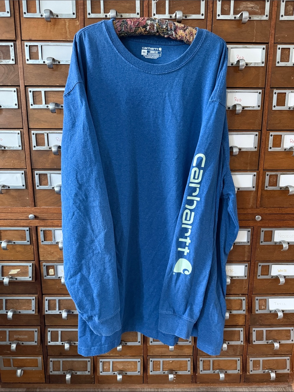 Carhartt Loose Fit Long Sleeve Blue Tshirt 3XL